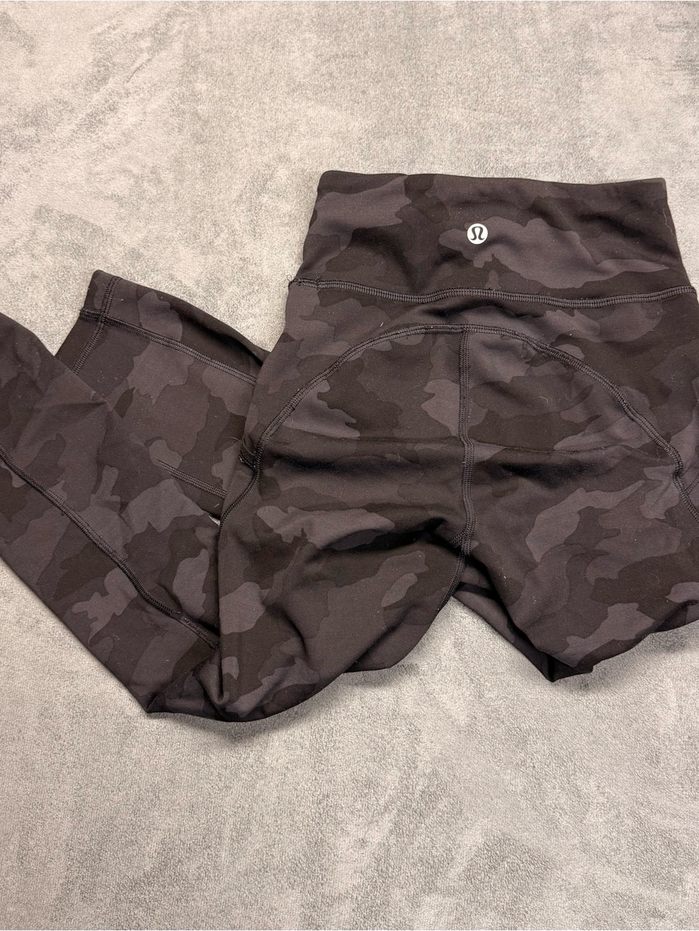 lululemon Aline Black Camo High-Rise Leggings